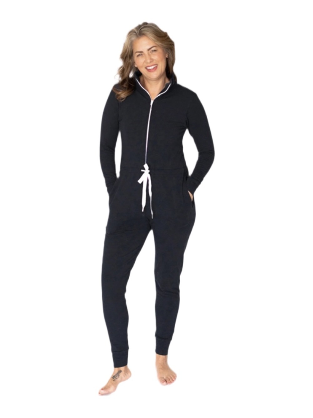 Smash + Tess XS The Shay Romper in Midnight Black Jillian Harris